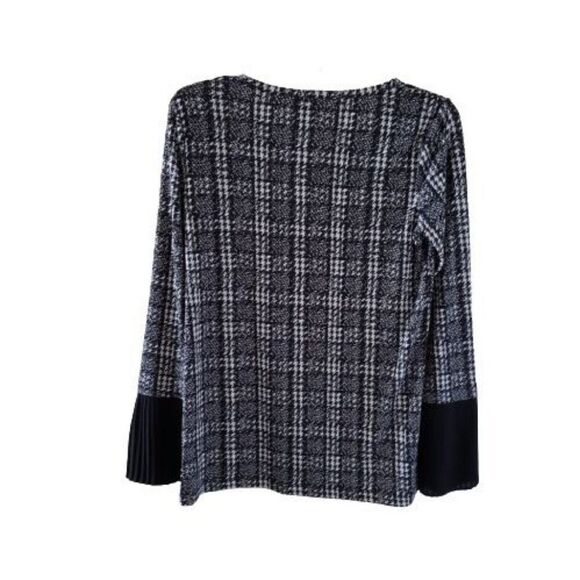 Michael Kors black and white long sleeve top blouse tee small - Picture 2 of 8